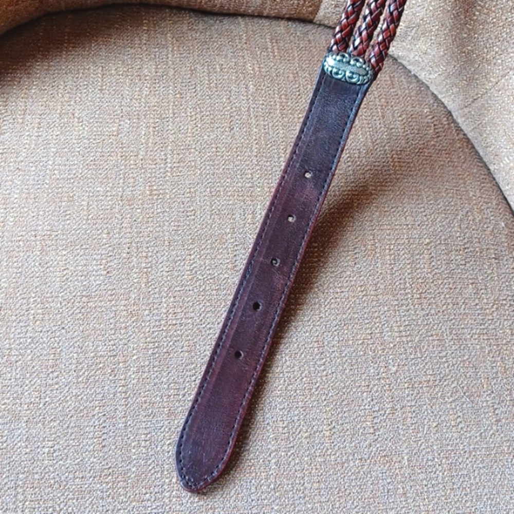 Brighton Burgundy Braided Belt with Silver Details - Picture 5 of 8